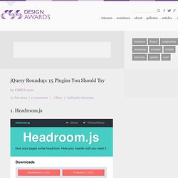 jQuery Roundup: 15 Plugins You Should Try