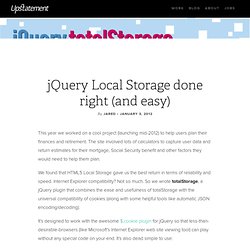 jQuery Local Storage done right (and easy)