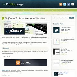 50 jQuery Tools for Awesome Websites