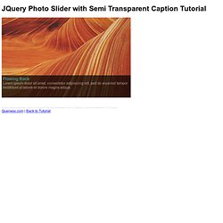 JQuery Photo Slider with Semi Transparent Caption
