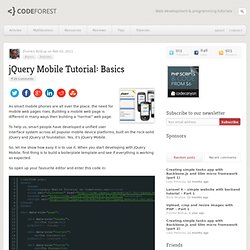 jQuery Mobile Tutorial: Basics | CodeForest