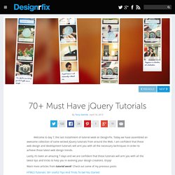 70+ Must Have jQuery Tutorials