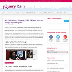 40+ Best jQuery Player & HTML5 Player tutorials and jQuery Examples