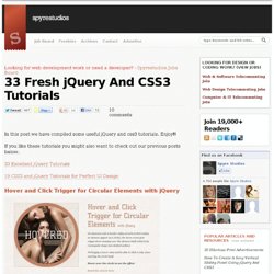 33 Fresh jQuery And CSS3 Tutorials