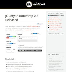 jQuery UI Bootstrap 0.2 Released