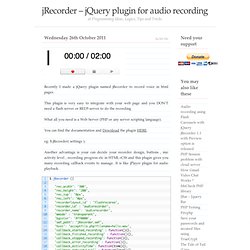 jRecorder – jQuery plugin for audio recording