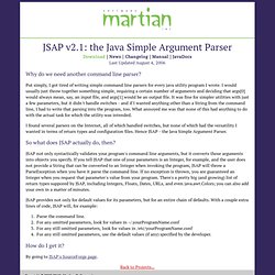 JSAP: the Java-based Simple Argument Parser
