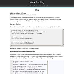 JSON and Dates/Times - Mark Embling