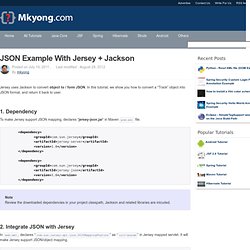 JSON example with Jersey + Jackson
