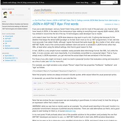 JSON in ASP.NET Ajax: First words