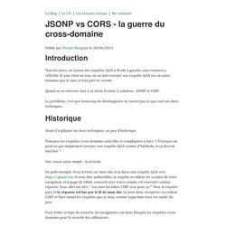 JSONP vs CORS - la guerre du cross-domaine