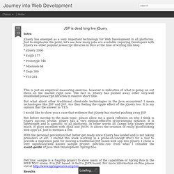 Journey into Web Development: JSP is dead long live jQuery