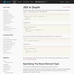 JSX in Depth