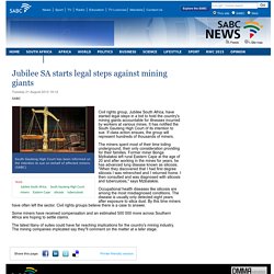 Jubilee SA starts legal steps against mining giants :Tuesday 21 August 2012