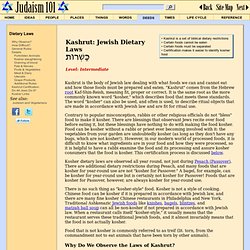 Kashrut: Jewish Dietary Laws