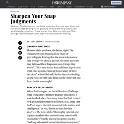 Sharpen Your Snap Judgments