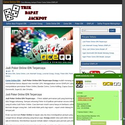 Judi Poker Online IDN Terpercaya - Ceme Online IDN