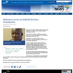 Malema to serve on Judicial Services Commission:Wednesday 25 June 2014