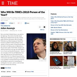 Julian Assange - Who Will Be TIME's 2010 Person of the Year?