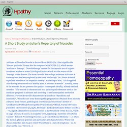 A Short Study on Julian's Repertory of Nosodes - Hpathy.com