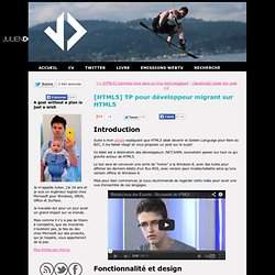 [HTML5] TP pour développeur migrant sur HTML5