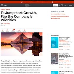 To Jumpstart Growth, Flip the Company’s Priorities