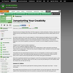 Features - Jumpstarting Your Creativity