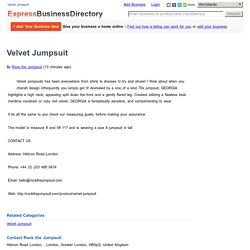 Velvet Jumpsuit
