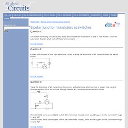 Bipolar junction transistors as switches : Worksheet