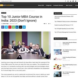 Top Junior MBA Course in India