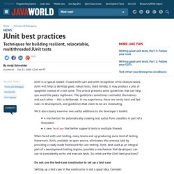 JUnit best practices