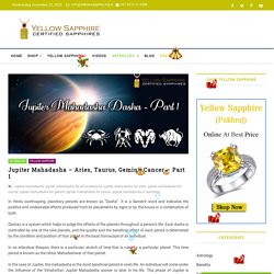 Jupiter Mahadasha - Aries, Taurus, Gemini, Cancer - Part 1