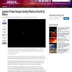 Jupiter Probe Snaps Family Photo of Earth & Moon Together