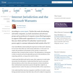 Internet Jurisdiction and the Microsoft Warrants