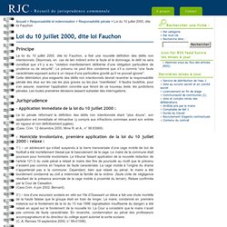 Loi du 10 juillet 2000, dite loi Fauchon « RJC: Recueil de jurisprudence communale