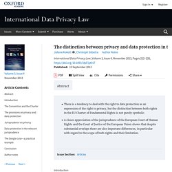 distinction between privacy and data protection in the jurisprudence of the CJEU and the ECtHR