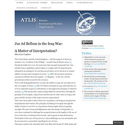 Jus Ad Bellum in the Iraq War: