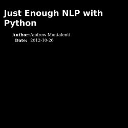 Just Enough NLP with Python