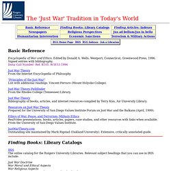 'Just War' Tradition in Today's World