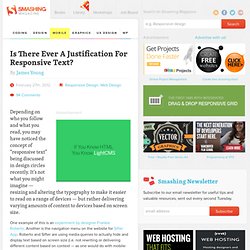 Is There Ever A Justification For Responsive Text?