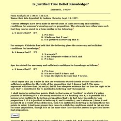 Is Justified True Belief Knowledge?