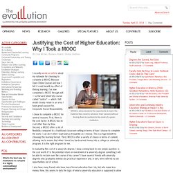 Justifying the Cost of Higher Education: Why I Took a MOOC