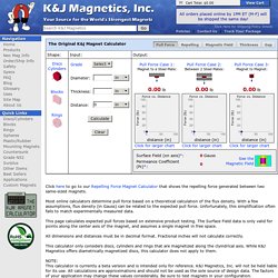 K&J Magnetics - Magnet Calculator