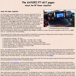 The KA7OEI FT-817 pages - About the RF Power Amplifier
