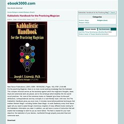Kabbalistic Handbook for the Practicing Magician