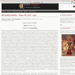 Idra Rabba Kadisha – Zohar, III, 127b – 145a « Textes Traditionnels « Kabbale