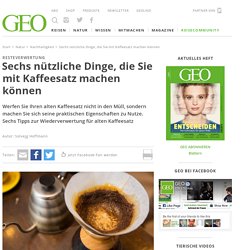Kaffeesatz verwerten: Sechs Tipps zum Recyceln - [GEO]