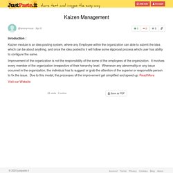 Kaizen Management
