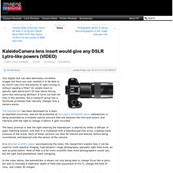 KaleidoCamera lens insert would give any DSLR Lytro-like powers (VIDEO)