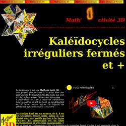 Math'@ctivité 3D : kaléïdocycle d'ordre 6